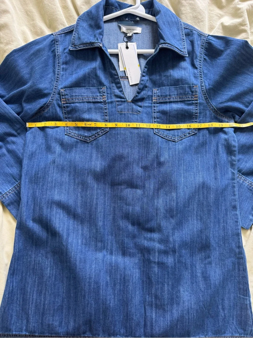 Habitual Blue Denim Tunic Dress Relaxed Fit Size М - Picture 6 of 7